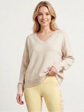 Lucky Brand V-Neck Sweater in Light Beige Women’s size XXL NWT